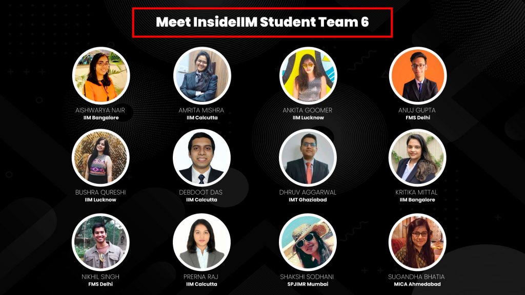 InsideIIM Student Team 6 | Meet Your Team For 2020