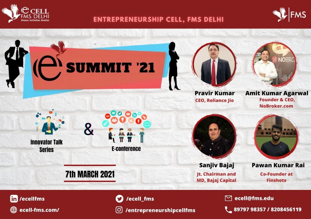 E-Summit'21 || Entrepreneurship Cell || FMS Delhi