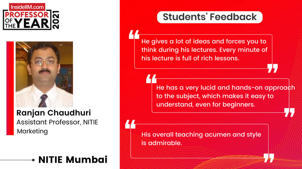 "Every Minute of His Lecture Is Full of Rich Lessons" - Meet The Most Admired Professor At NITIE Mumbai