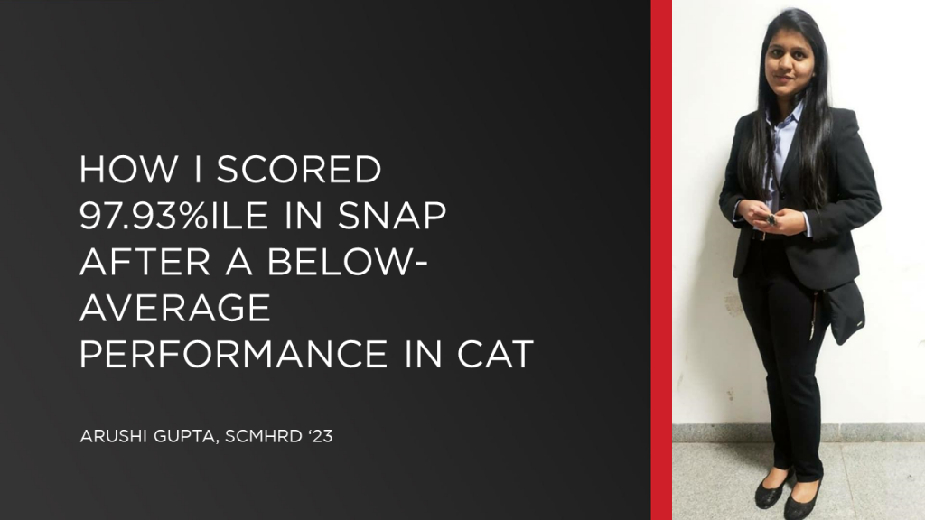 How I Scored 97.93%ile In SNAP After A Below-Average Performance In CAT || Ft. Arushi Gupta