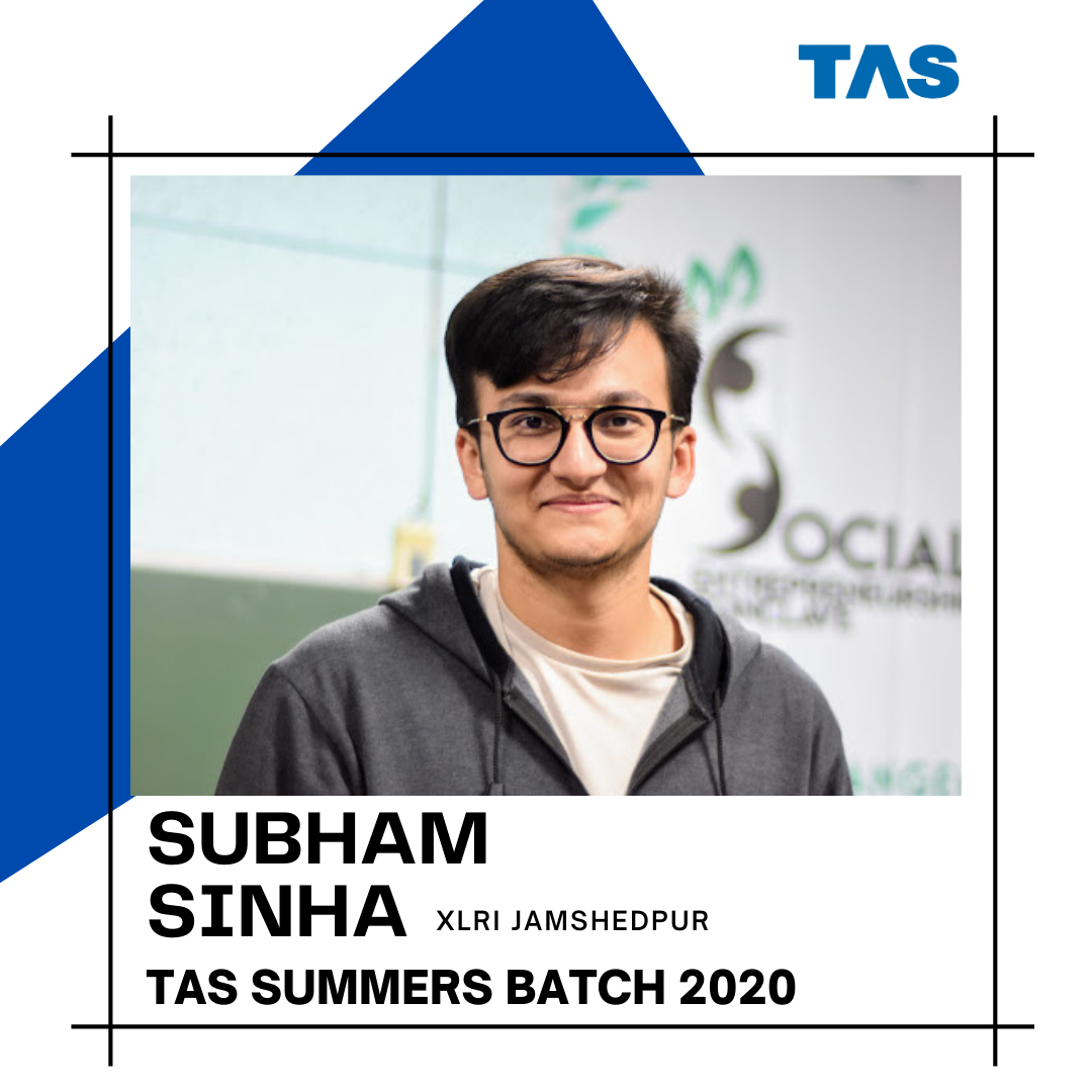 Paving The Way To Settling For More I Ft. Subham Sinha,TAS Batch 2020 ...