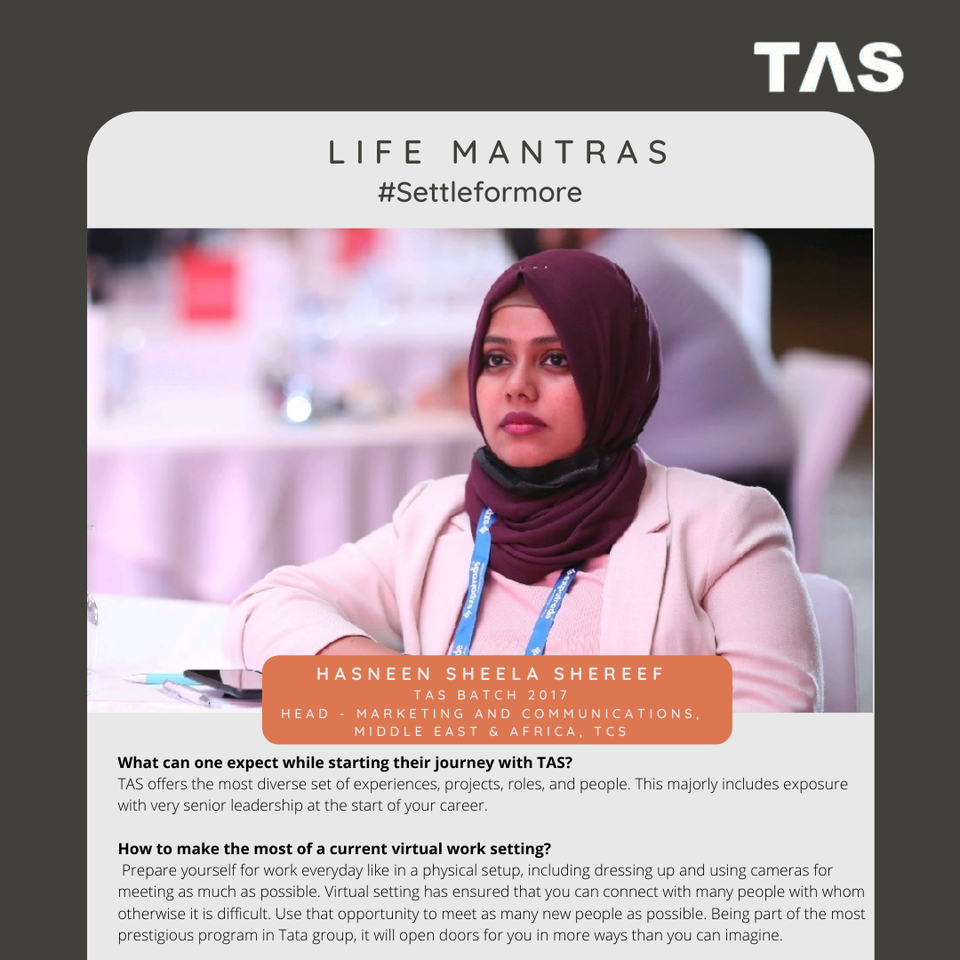 Life Mantras BY TAS Managers, Ft. Hasneen Sheela Shereef I TAS Batch 2017