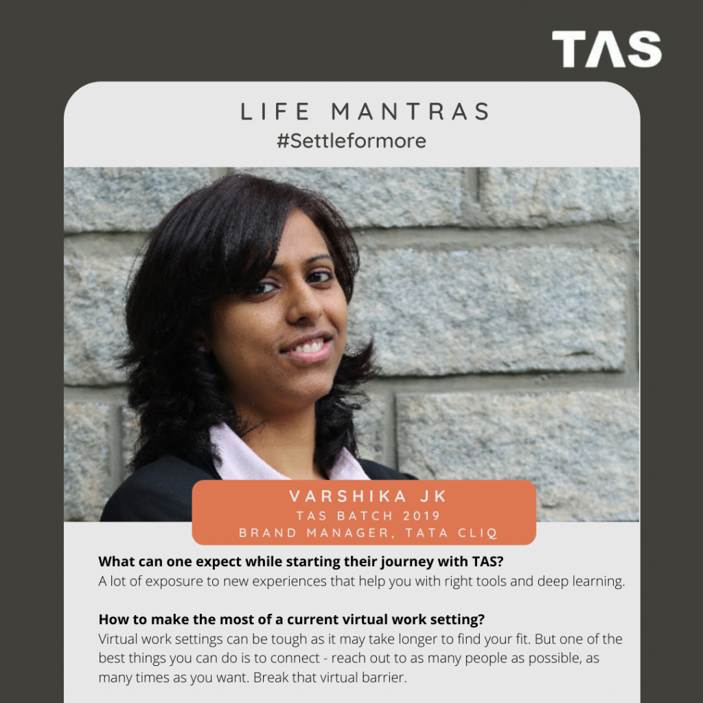 Life Mantras By TAS Managers, Ft. Varshika J K I TAS Batch 2019