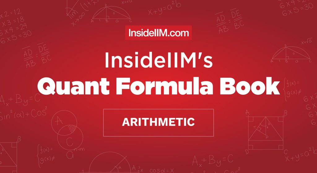 Arithmetic Formula Book For CAT, XAT, IIFT And More