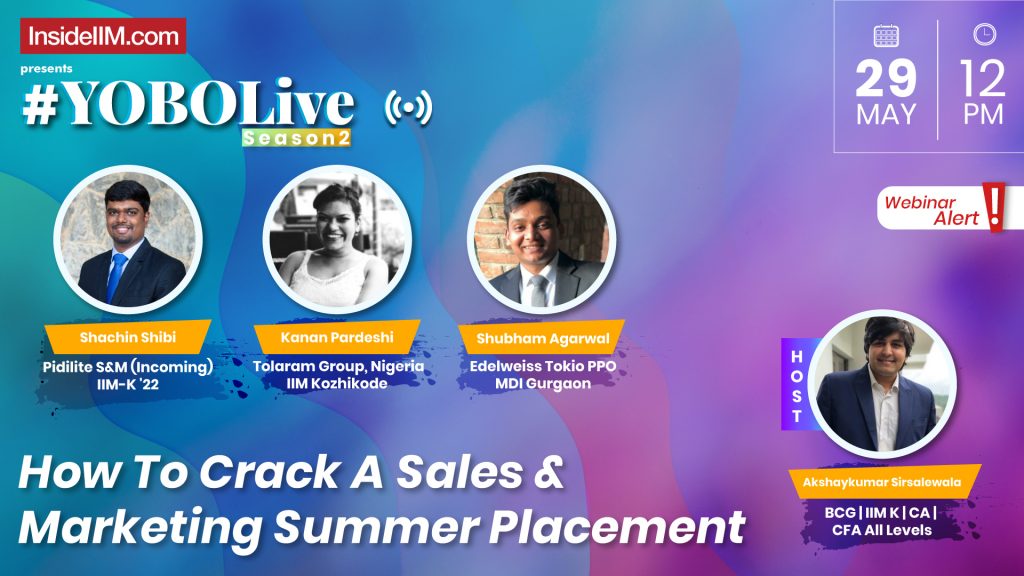 How To Crack A Sales And Marketing Summer Placement? | #YOBOLiveS02E05