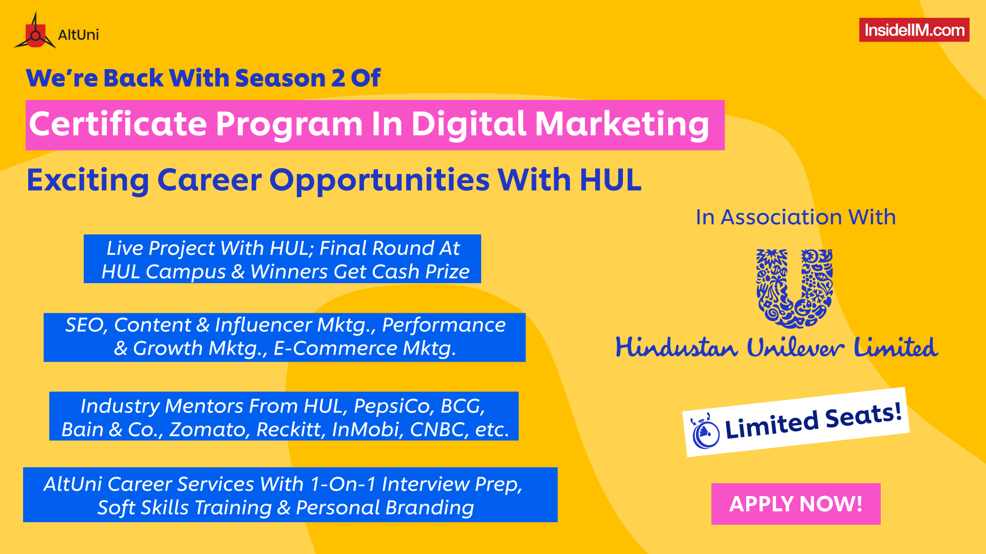 Certificate Program in Digital Marketing with HUL | Season 2