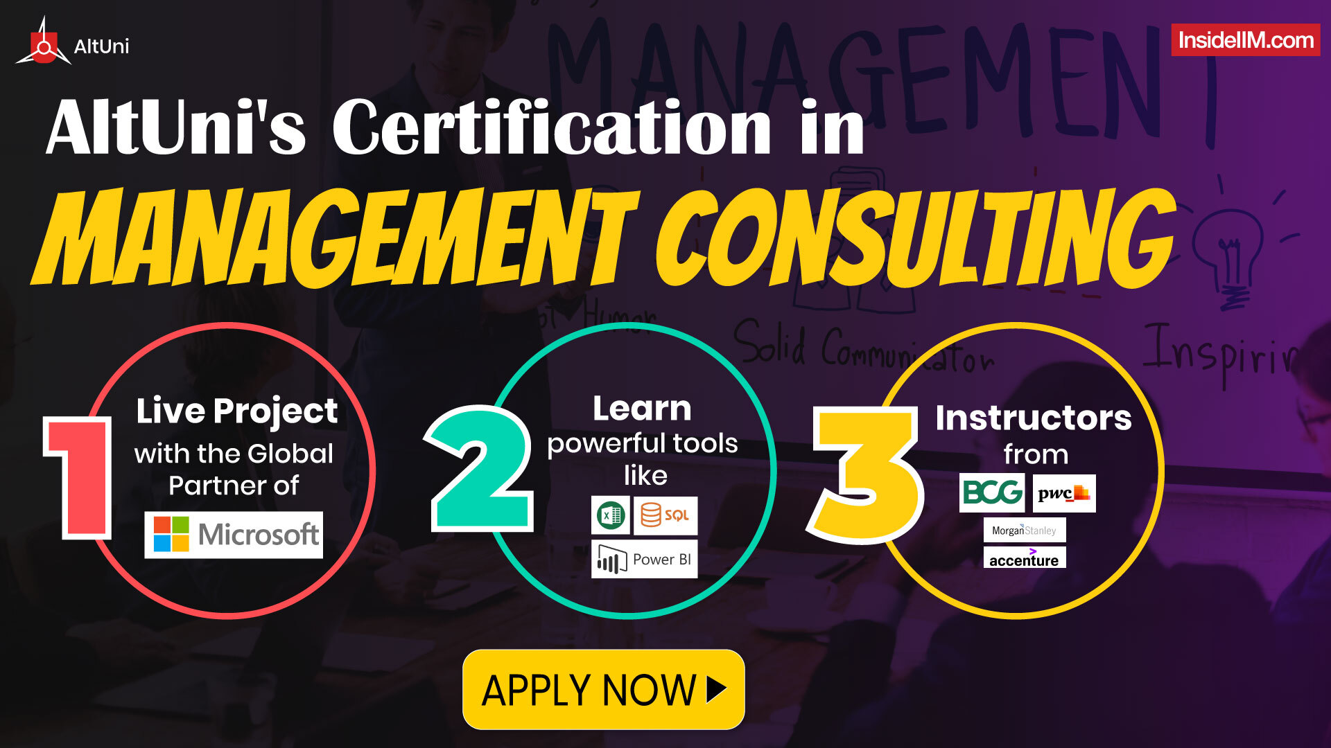 Try out AltUni's Certificate Program In Management Consulting and fast track your way to success!