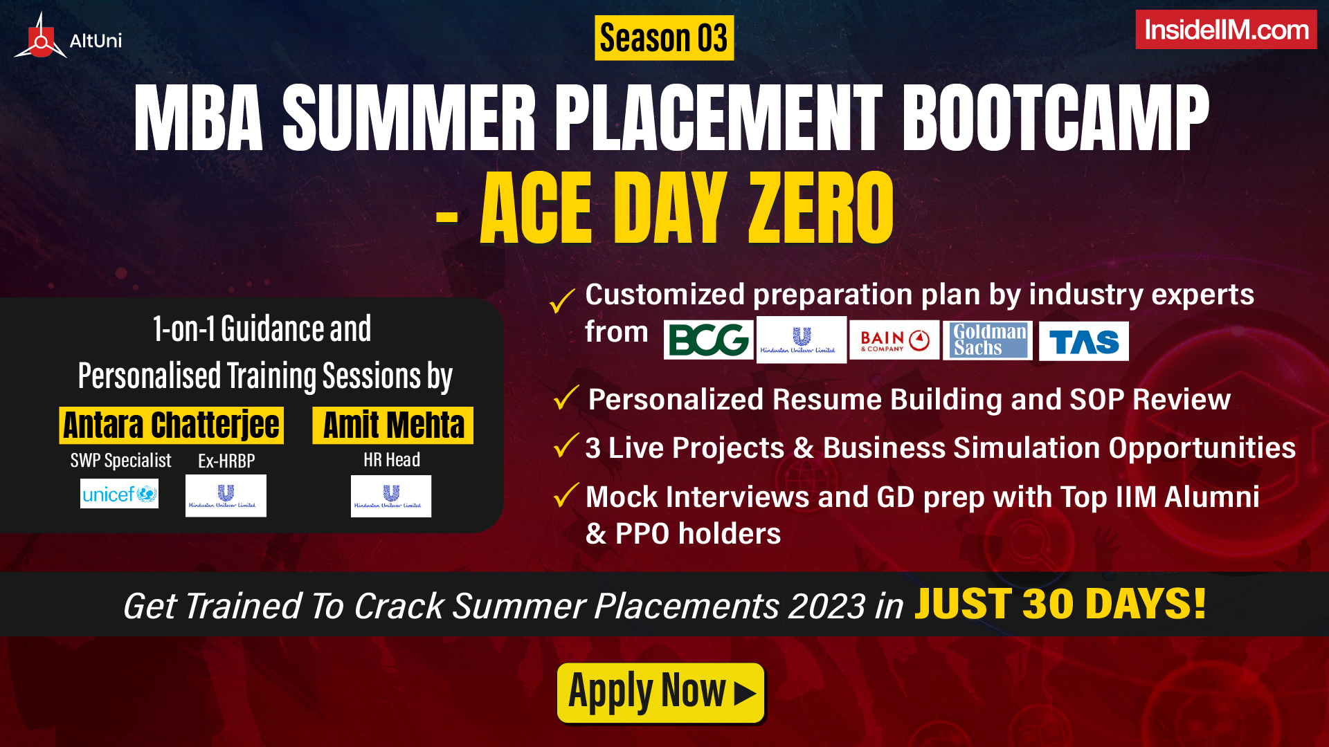 MBA Summer Placement Bootcamp - Ace Day Zero