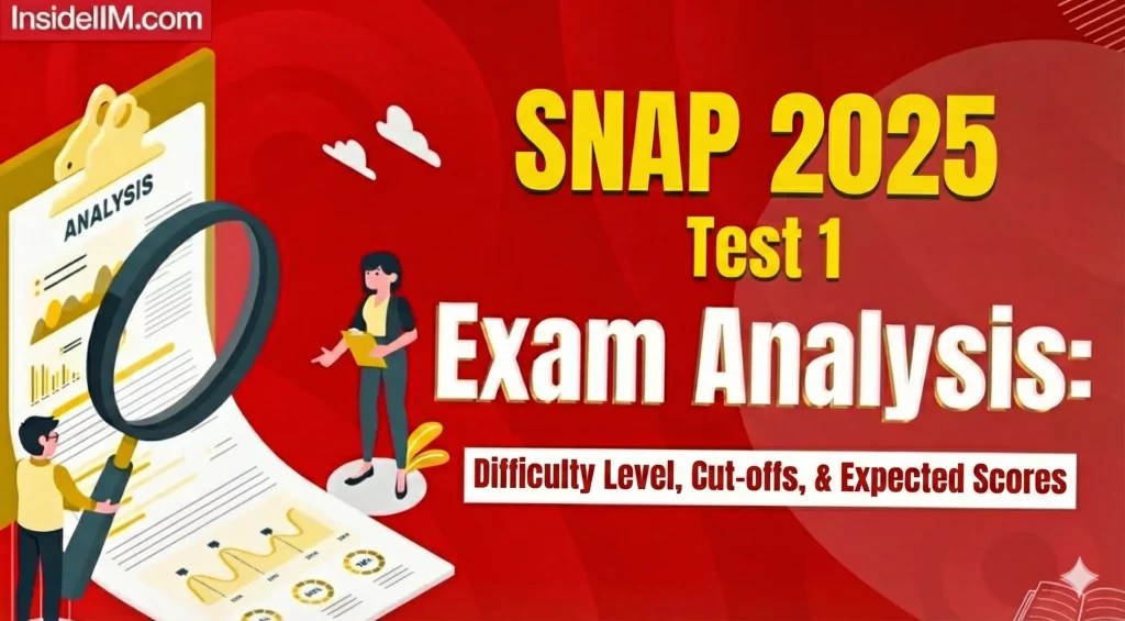 SNAP Exam Analysis 2025 Test-1: Slot 1 & Slot 2 (6 December 2025),  Difficulty Level, Cut-offs, & Expected Scores