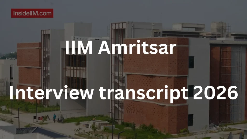 IIM Amritsar Interview Experience - 2026