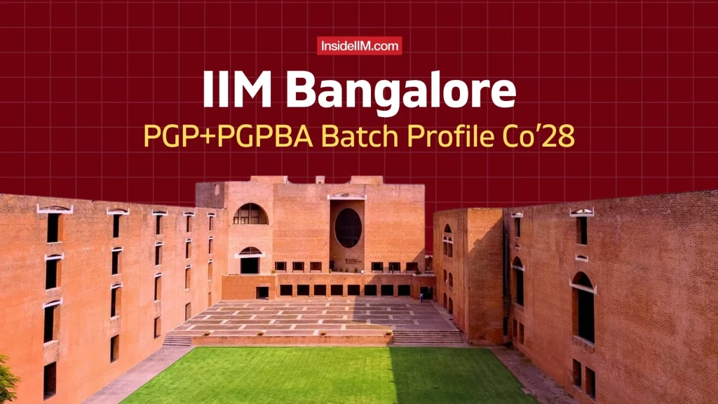 IIM Bangalore PGP & PGPBA Batch Profile 2026-28: 618 Students, Record Female Representation & Diverse Academic Backgrounds