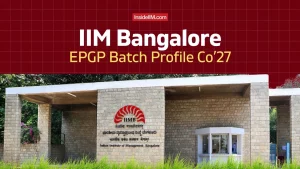 IIM Bangalore EPGP 2027 Batch Profile: 74 Students, 6.5 Yrs Exp